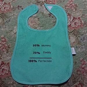 50% mom 50% dad‎ bib